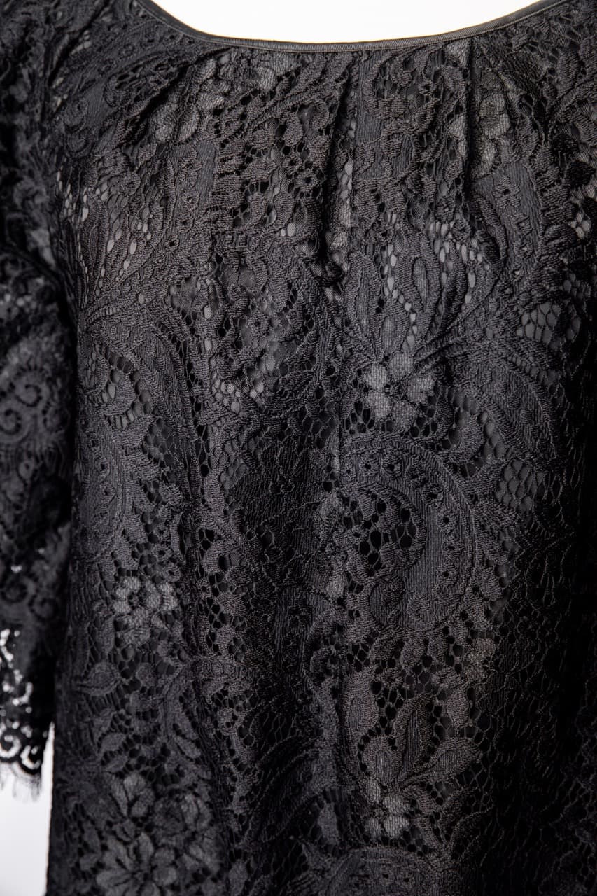 Leifsdottir Black Lace Shift Dress
