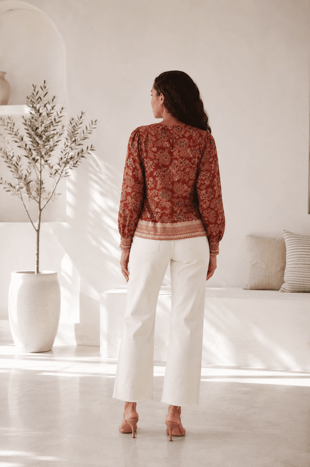 Veronica Beard Floral Peplum Blouse