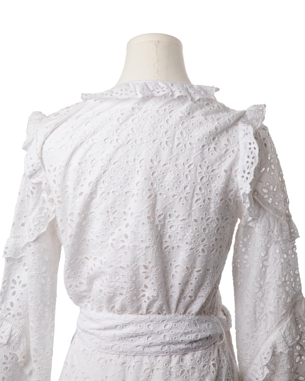 Veronica Beard Julia White Eyelet Belted Wrap Mini Dress