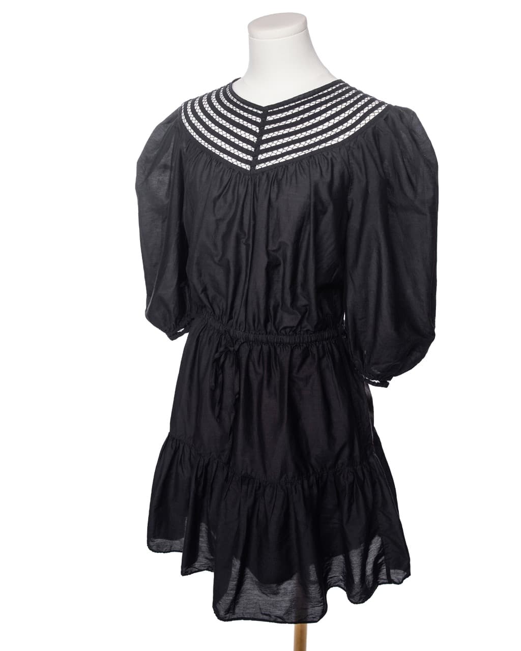 Joie Silk & Cotton Lace Yoke Mini Dress