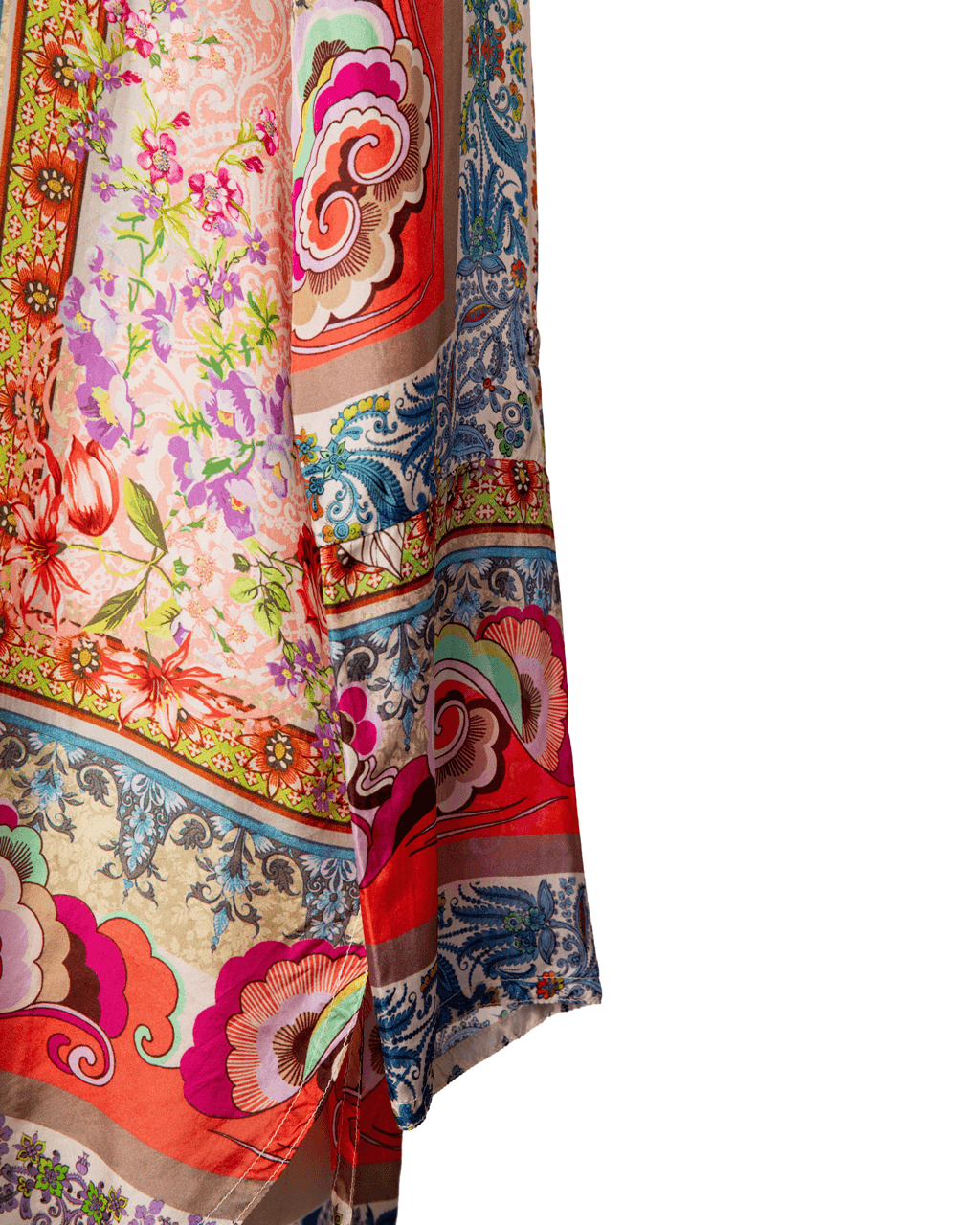 Johnny Was NWT 100% Silk Mixed Print Button-Front Blouse