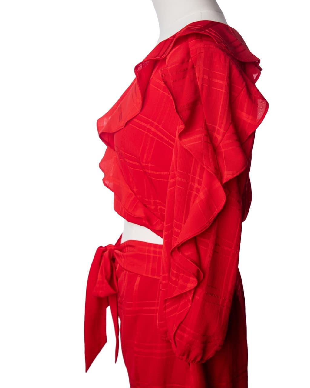 Majorelle Scarlet Ruffle Cutout Romper