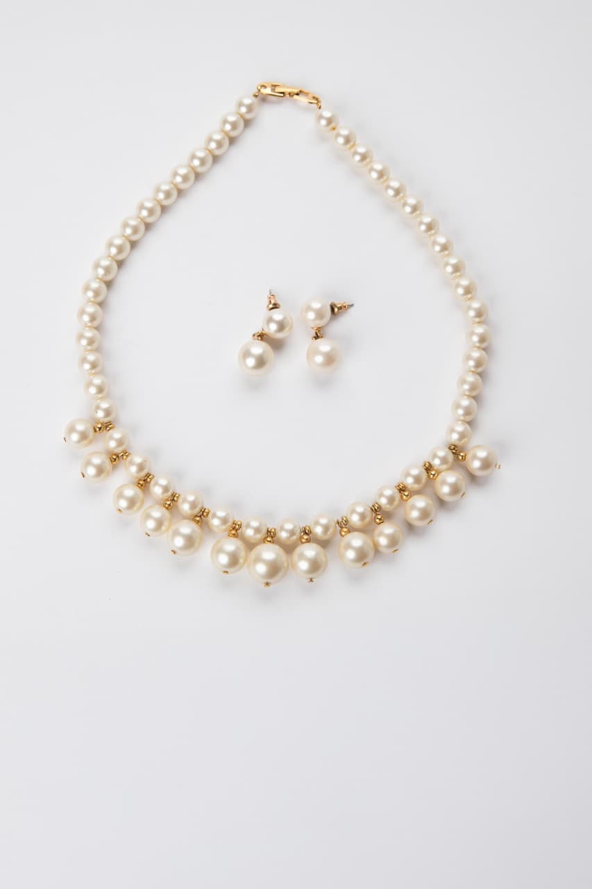 Napier Faux Pearl Statement Necklace & Drop Earring Set