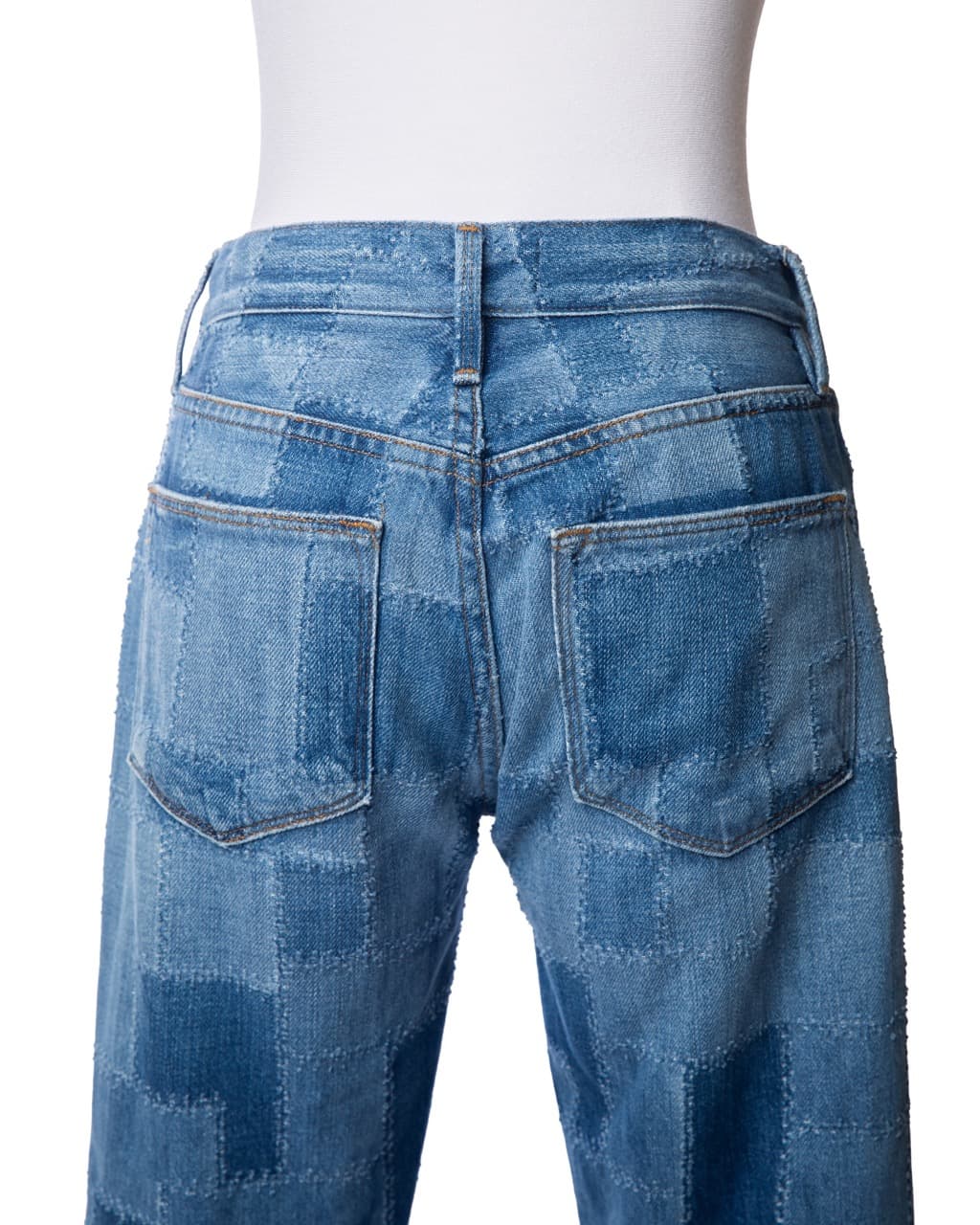 FRAME Le High Straight Patchwork Denim Jeans