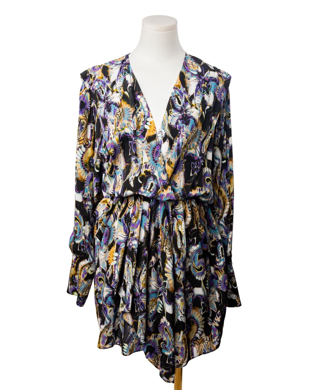 IRO Damie Silk-Blend Abstract Paisley Mini Dress