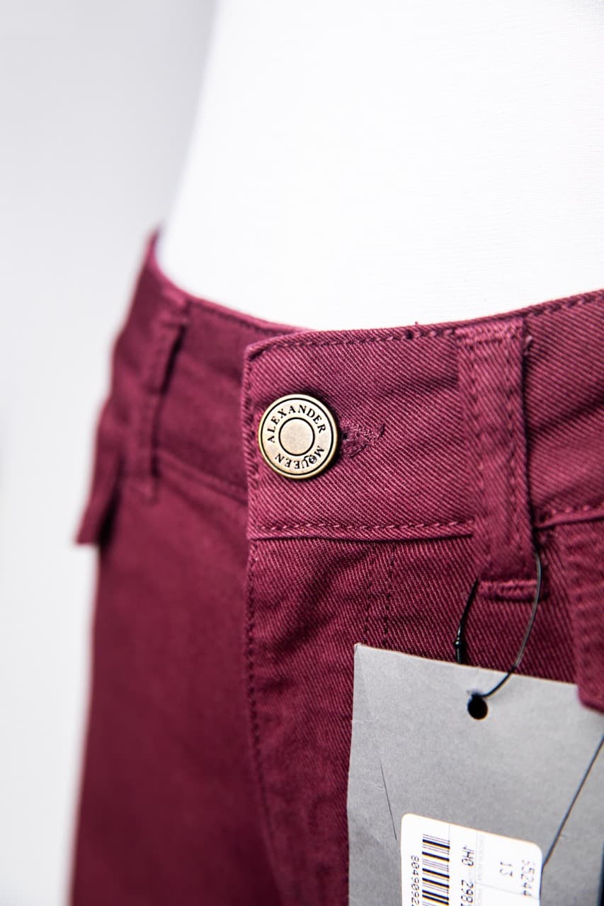 Alexander McQueen NWT Burgundy Grosgrain Jeans
