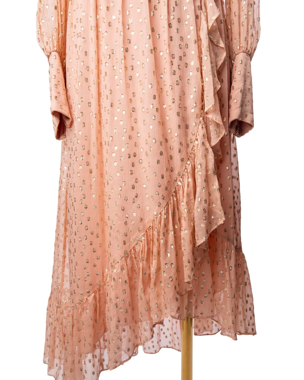 Zimmermann Lurex Silk Metallic Dot Wrap Midi Dress