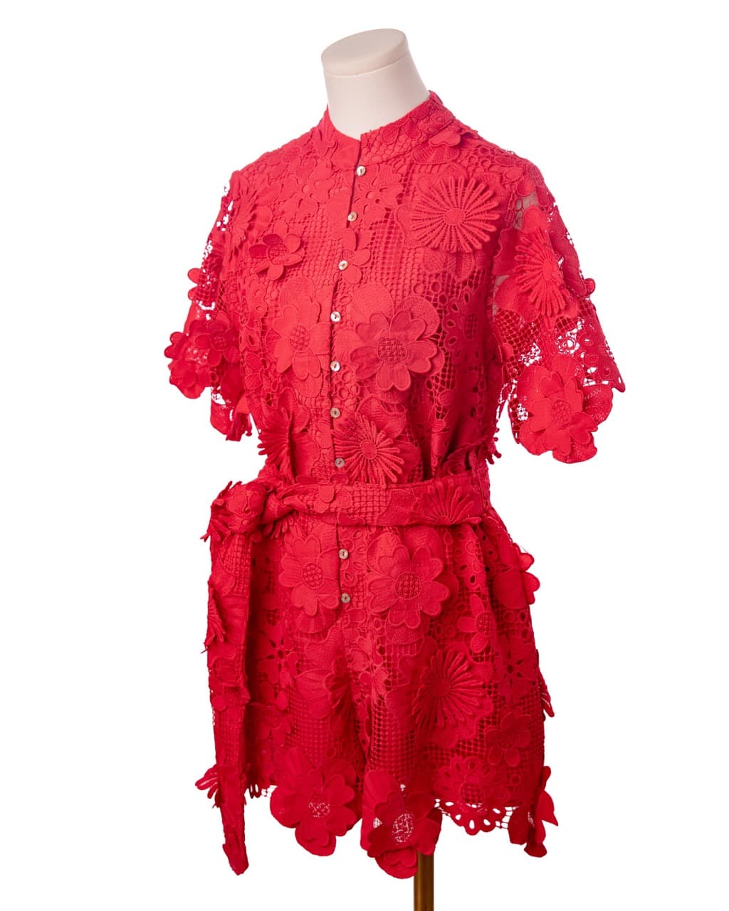 J.Marie Seraphina Floral Lace Belted Romper
