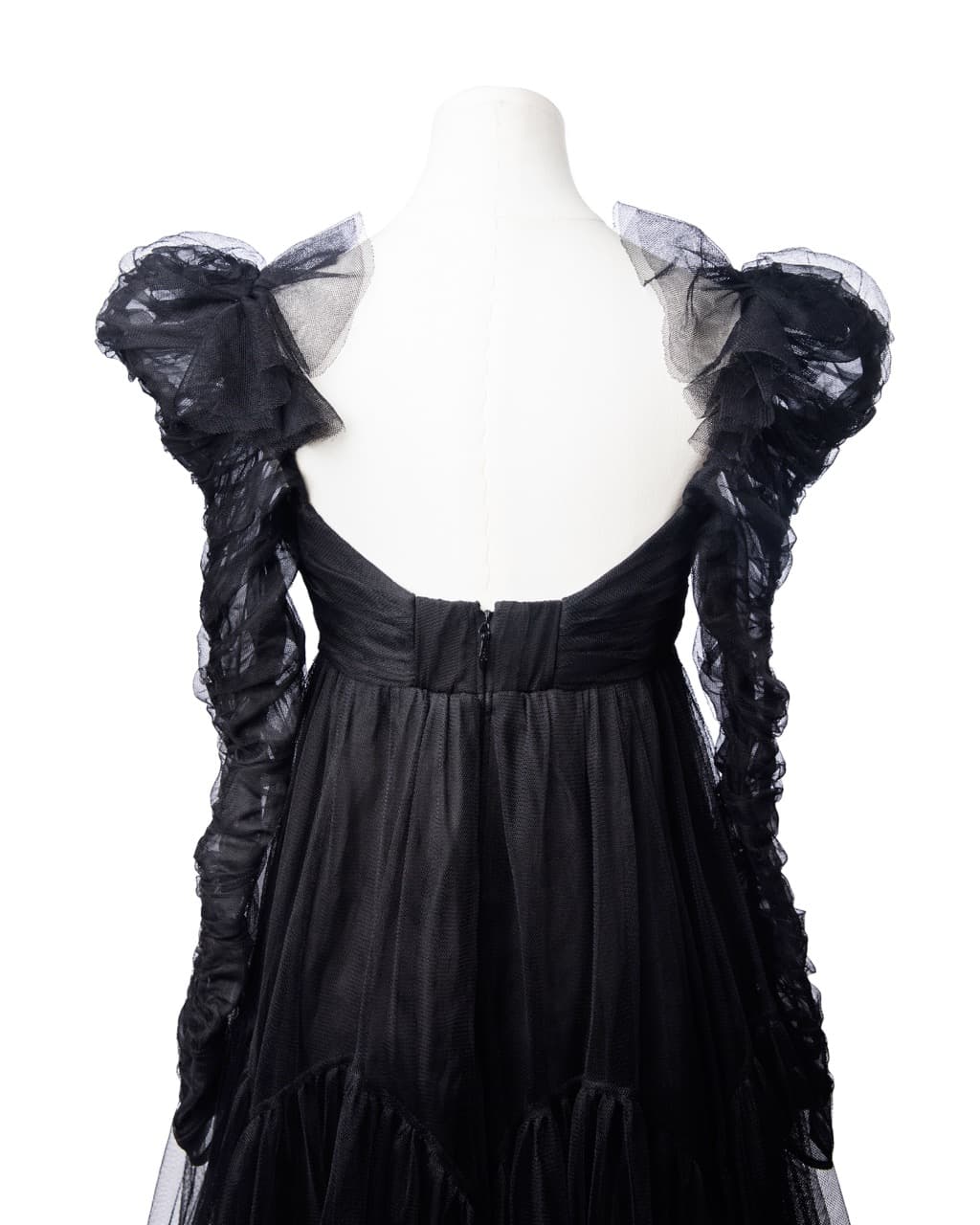 Zimmermann Tulle Ruched Puff-Sleeve Babydoll Mini Dress