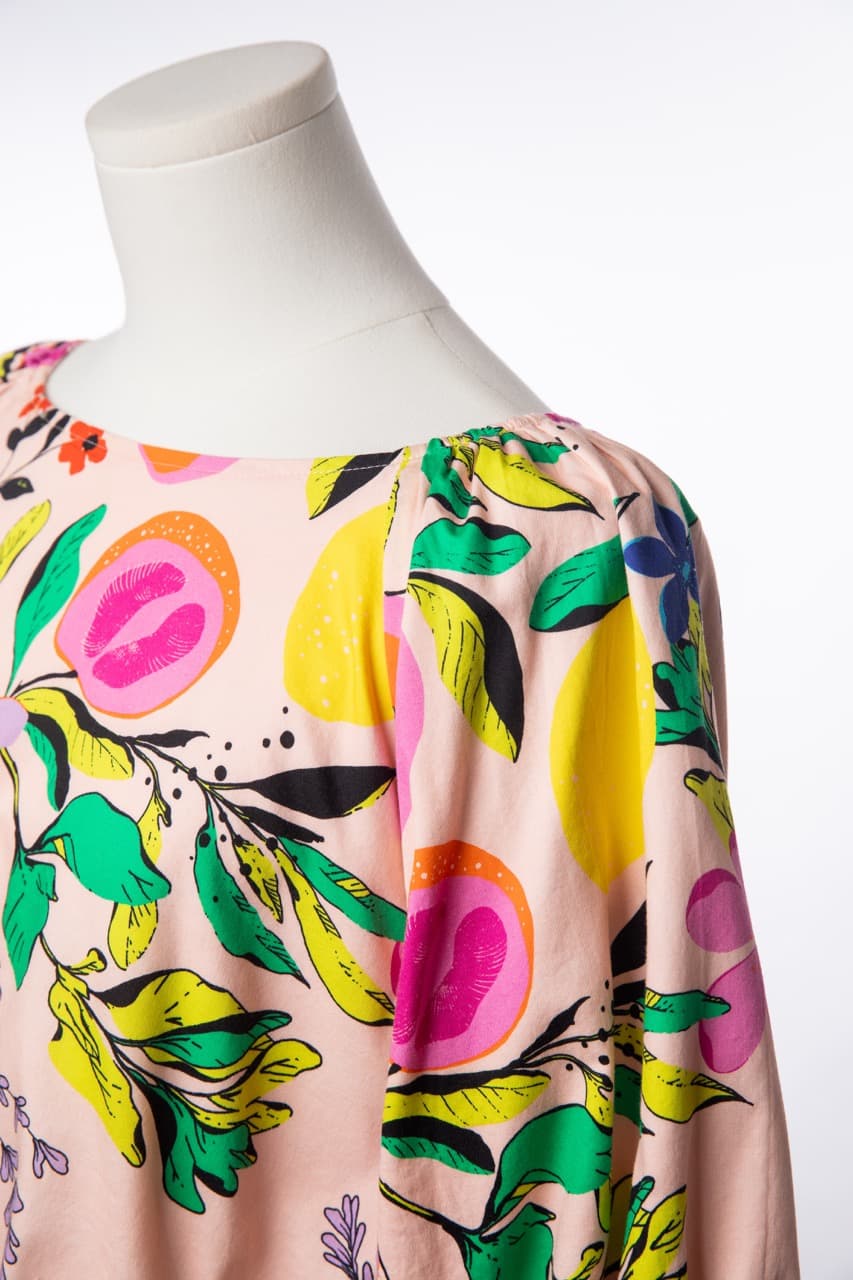 Emily McCarthy Botanical Print Silk Blouse