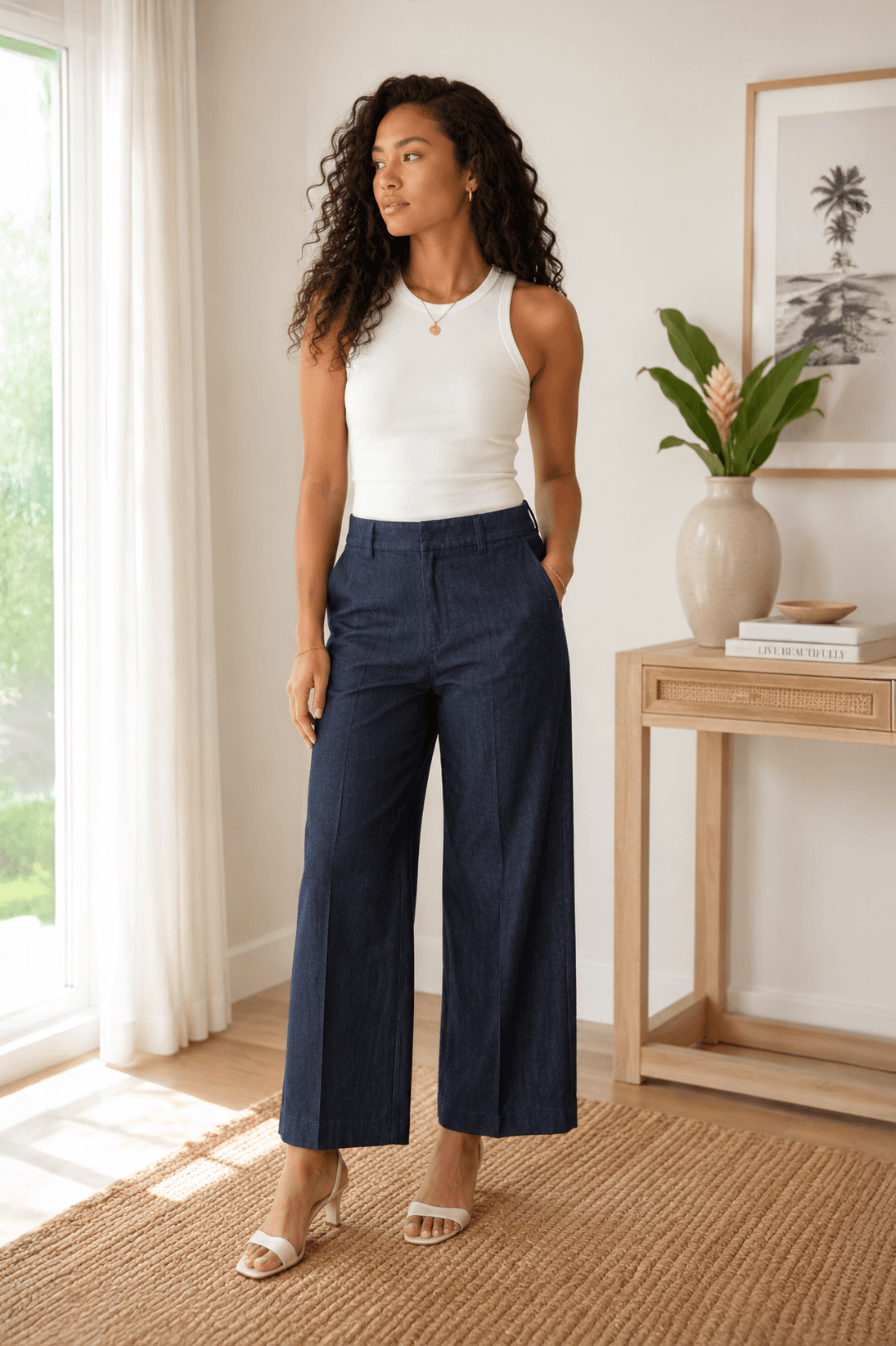 S Max Mara Wide-Leg Denim Trousers- New with Tags