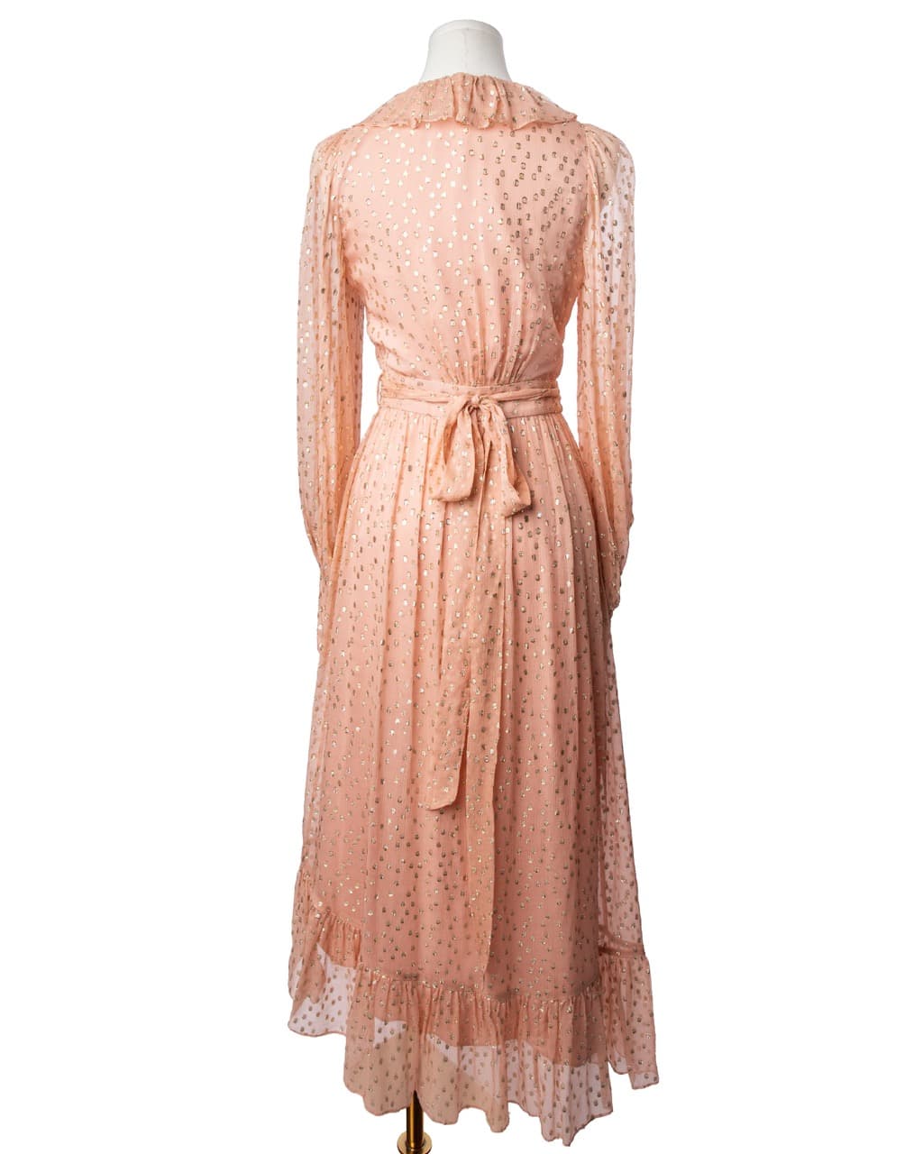 Zimmermann Lurex Silk Metallic Dot Wrap Midi Dress