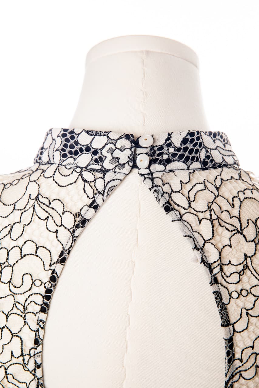 Trina Turk Black & Ivory Lace Two-Piece Top & Pencil Skirt Set