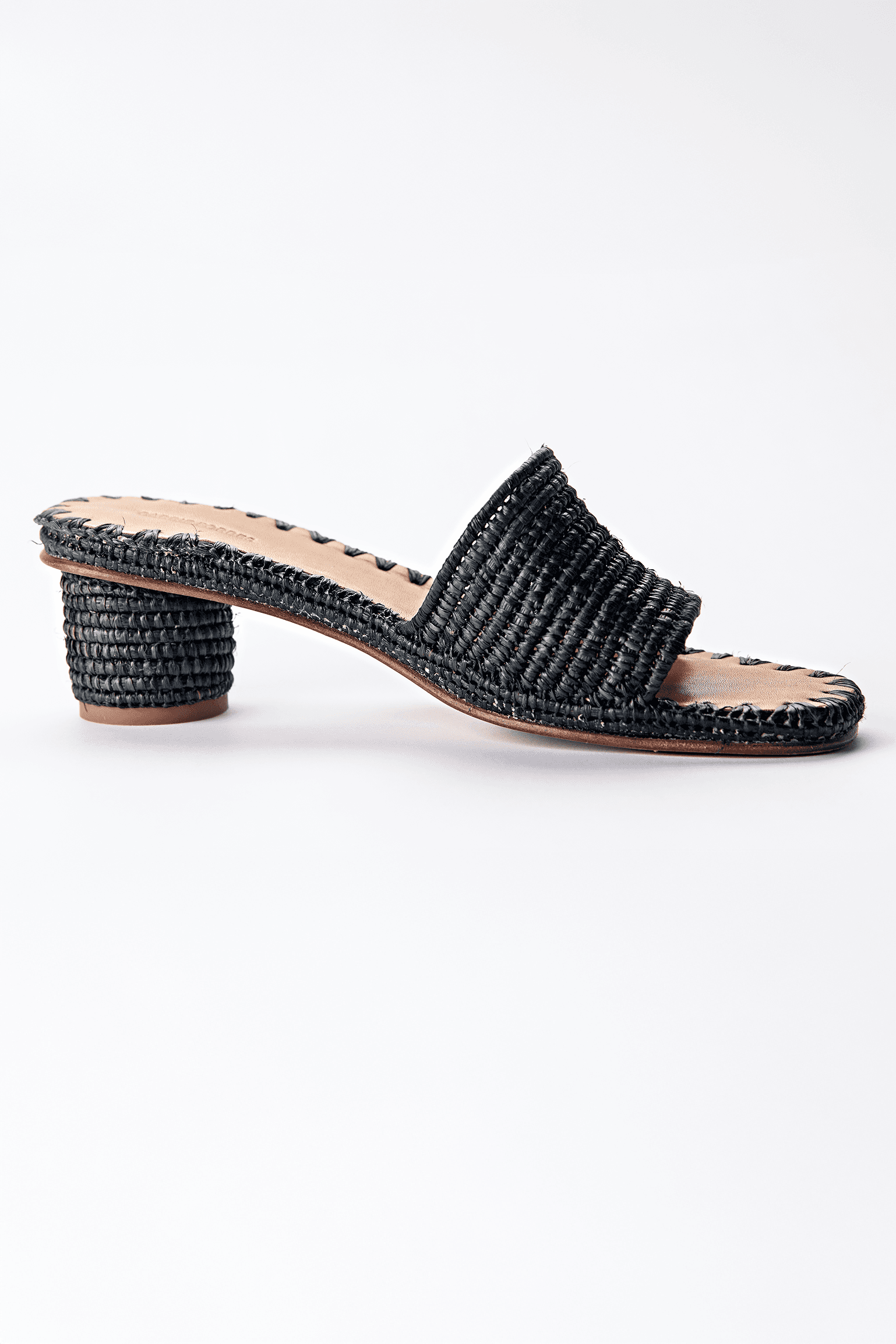 Handwoven Raffia Heeled Sandals by Carrie Forbes