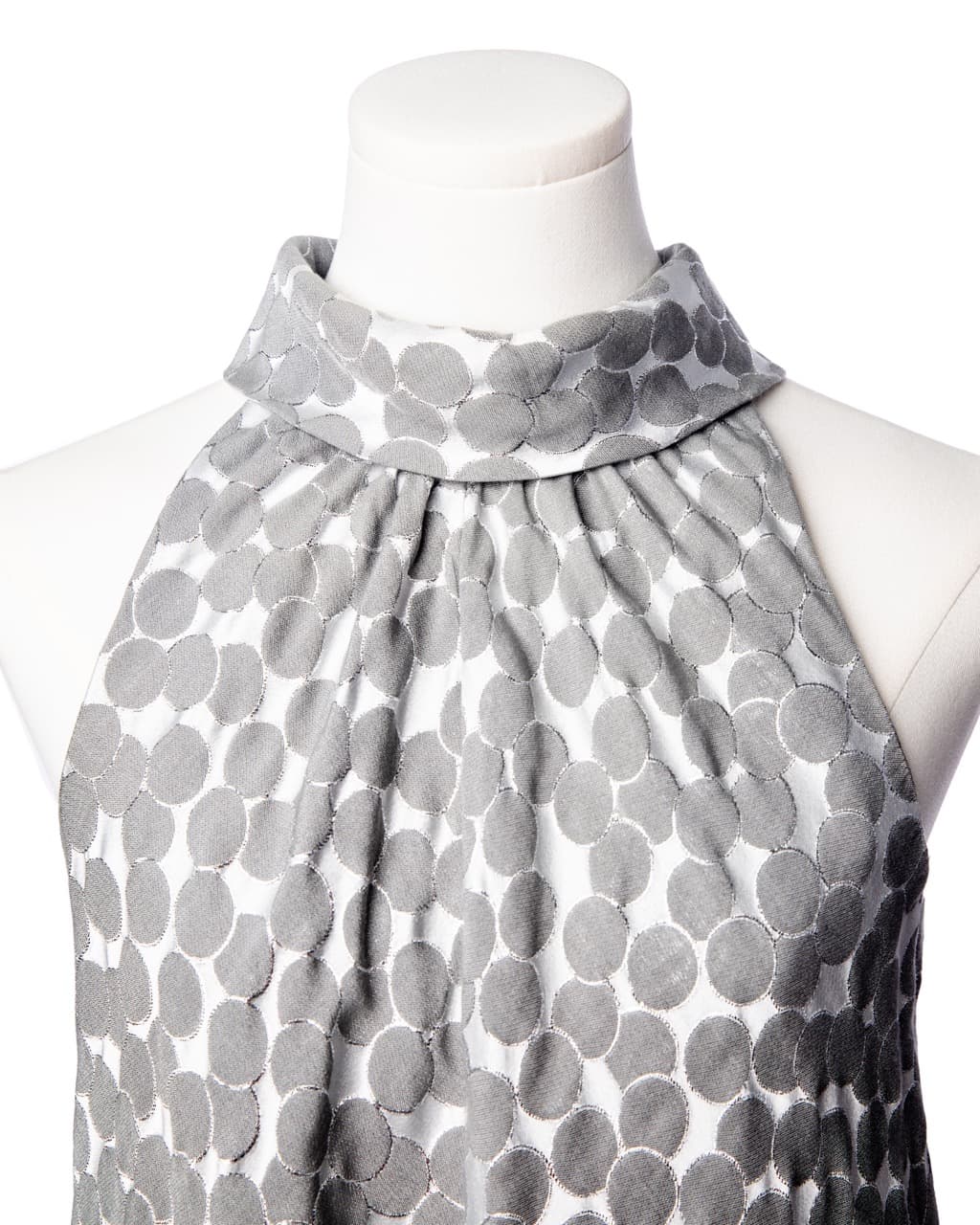 Corey Lynn Calter Silver Dot Jacquard Halter Dress
