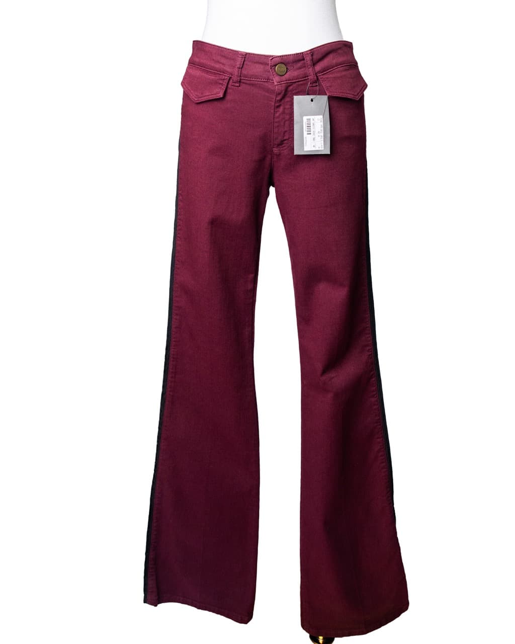 Alexander McQueen NWT Burgundy Grosgrain Jeans