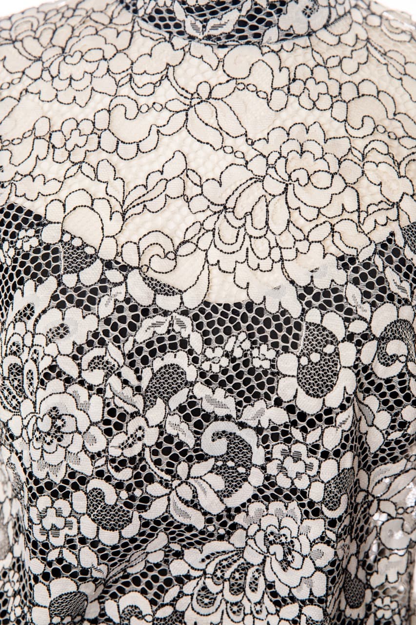 Trina Turk Black & Ivory Lace Two-Piece Top & Pencil Skirt Set
