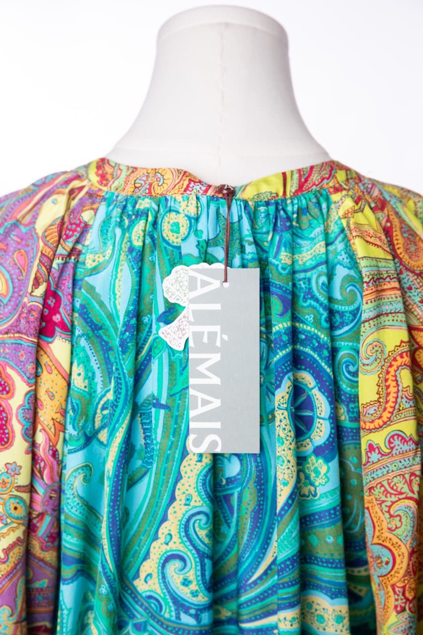 ALÉMAIS Paisley Tie-Neck Blouse NWT