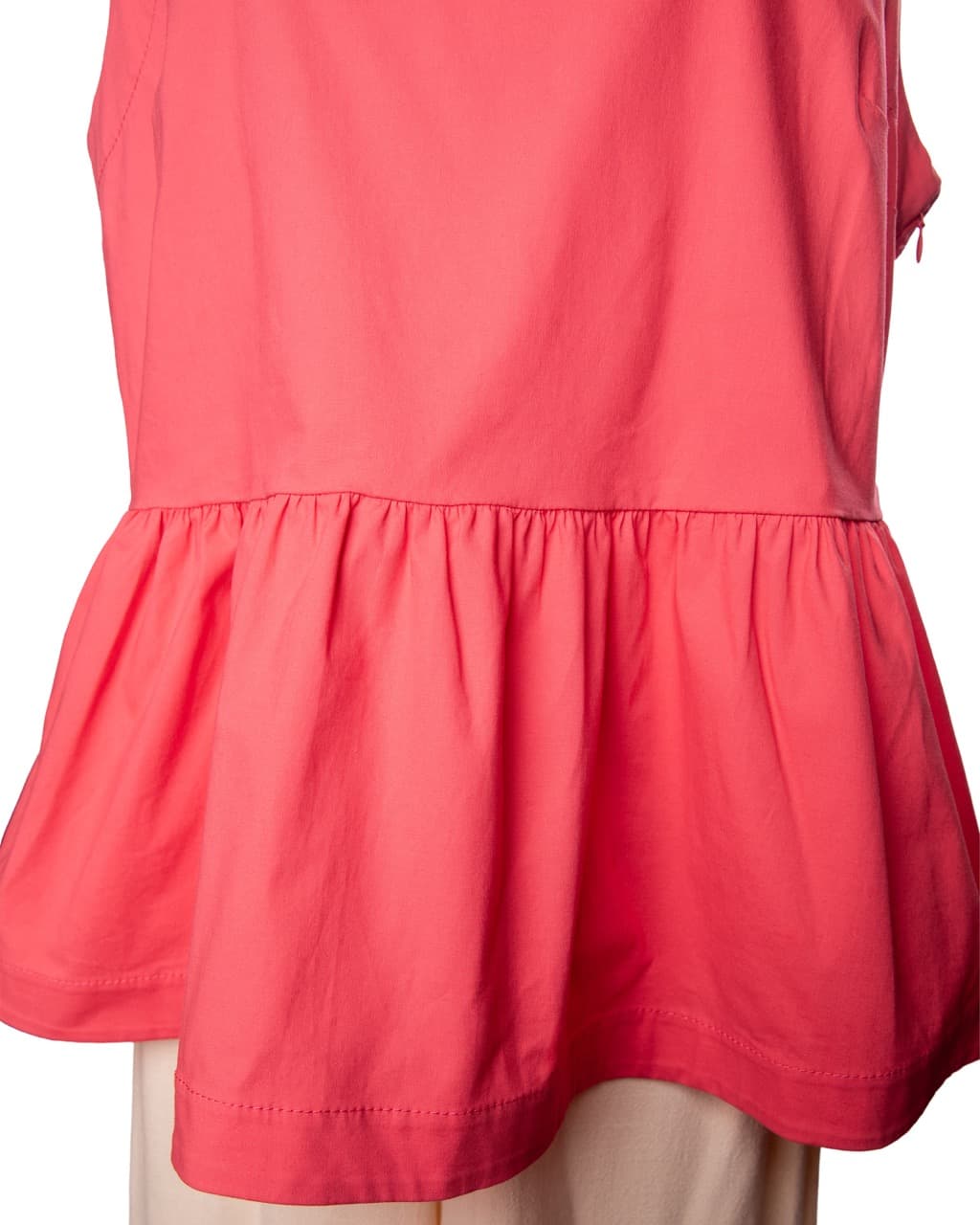 Kate Spade New York Coral Pink Button-Back Peplum Top