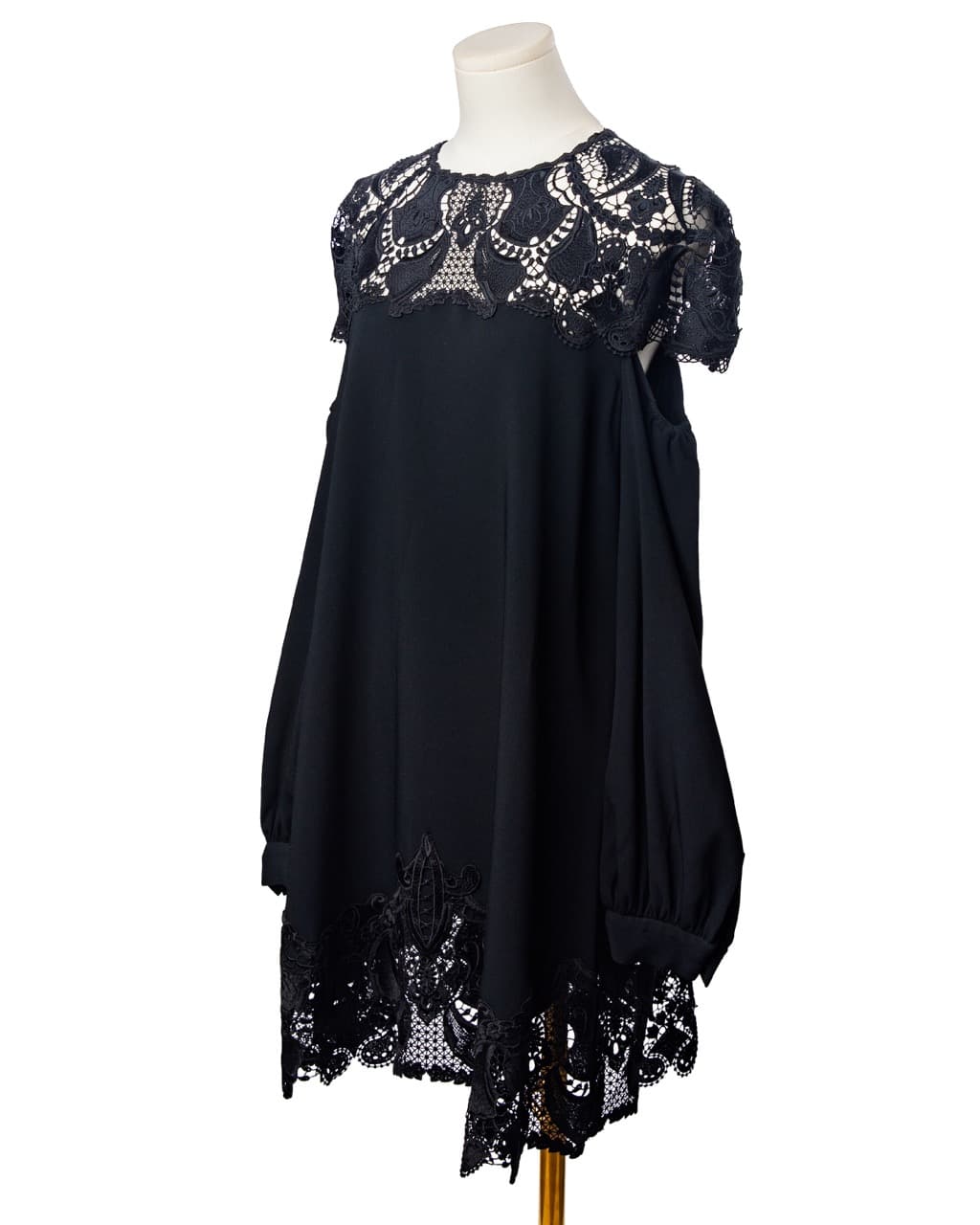 Jonathan Simkhai Black Cold Shoulder Lace Shift Dress