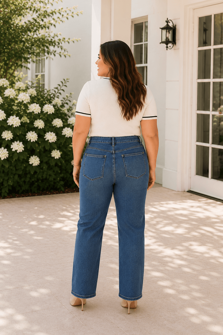 St. John Caviar Straight-Leg Dark Wash Denim Jeans