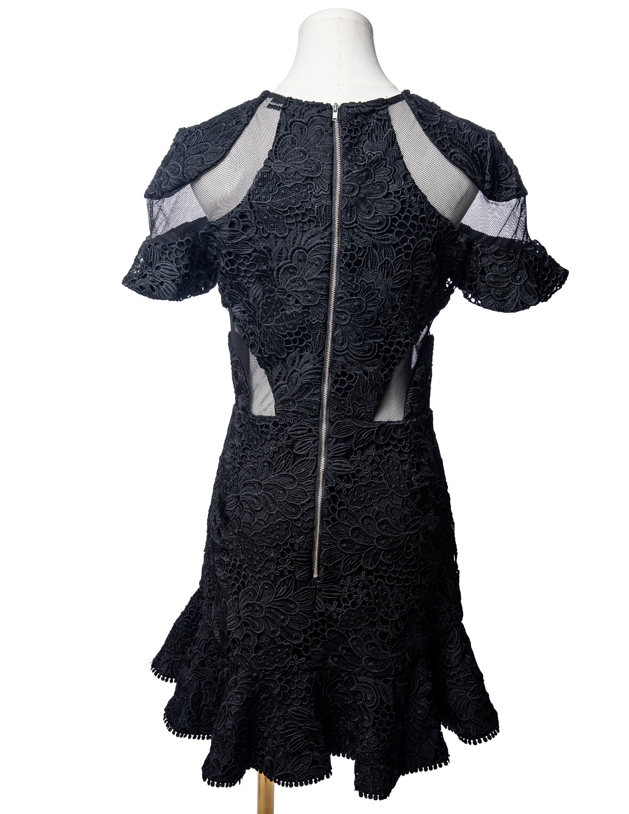 Karina Grimaldi Lila Black Lace Cutout Mini Dress
