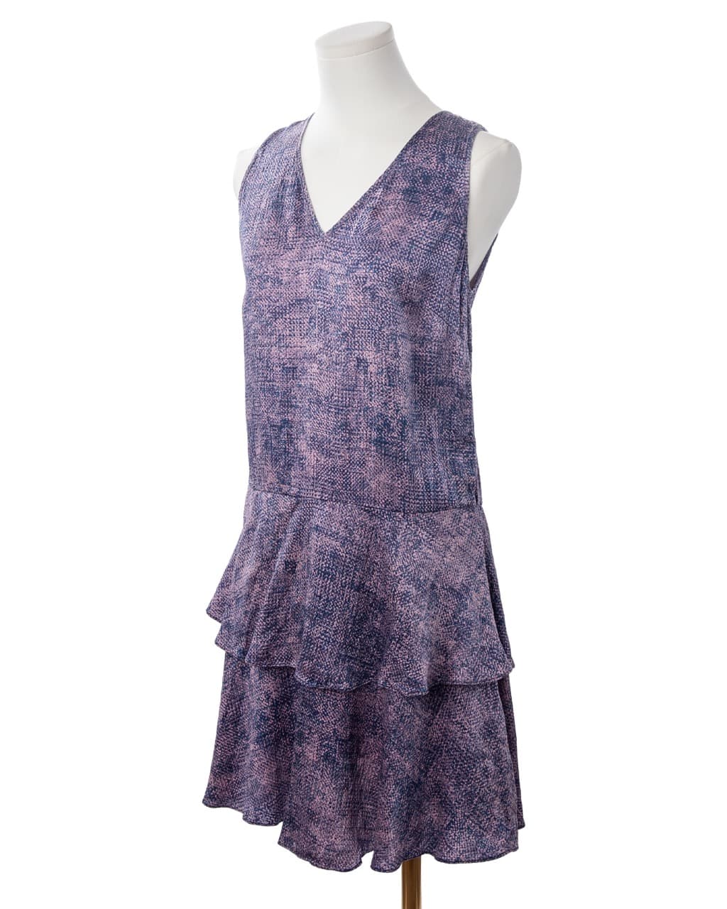 Rebecca Taylor Silk Ruffle Hem Print Dress