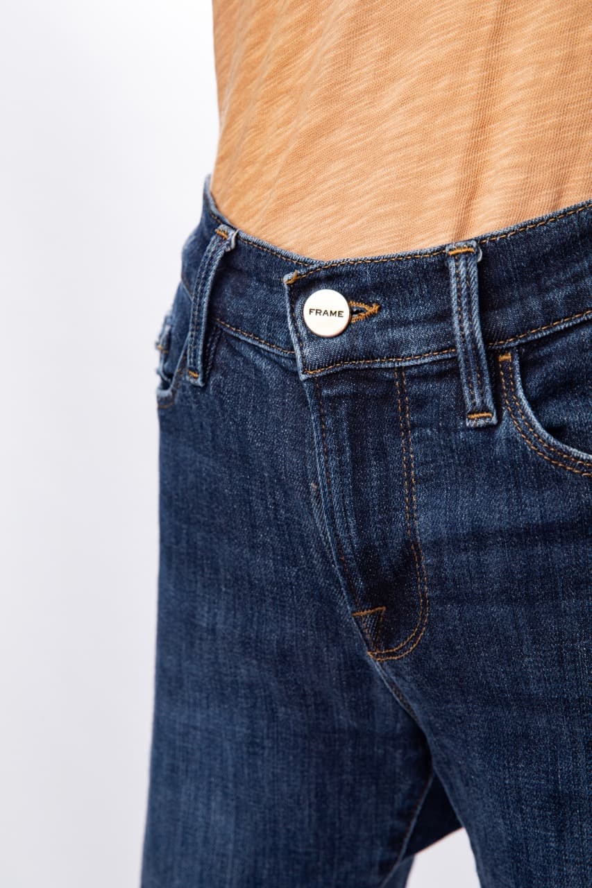FRAME Le Garçon Crop Distressed Straight-Leg Jeans