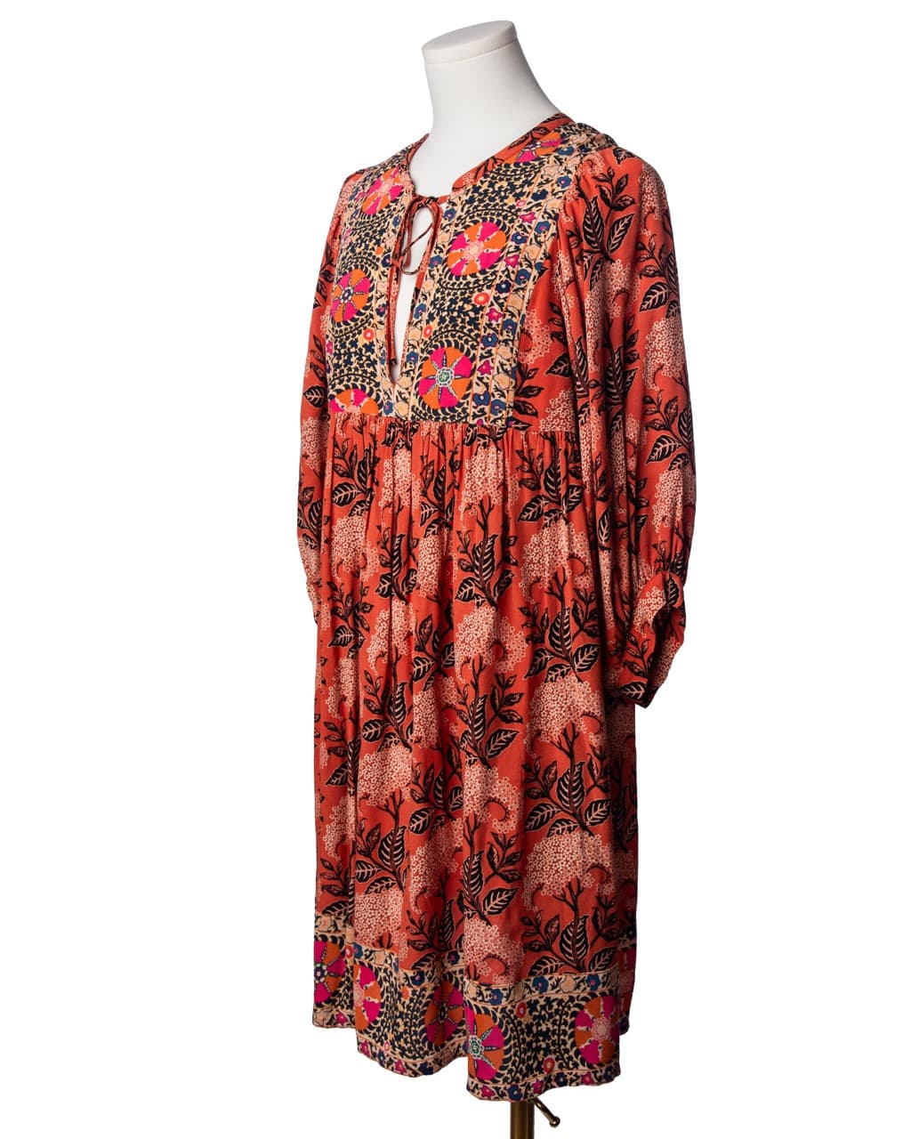 Ba&sh Rust Floral Boho Mini Dress