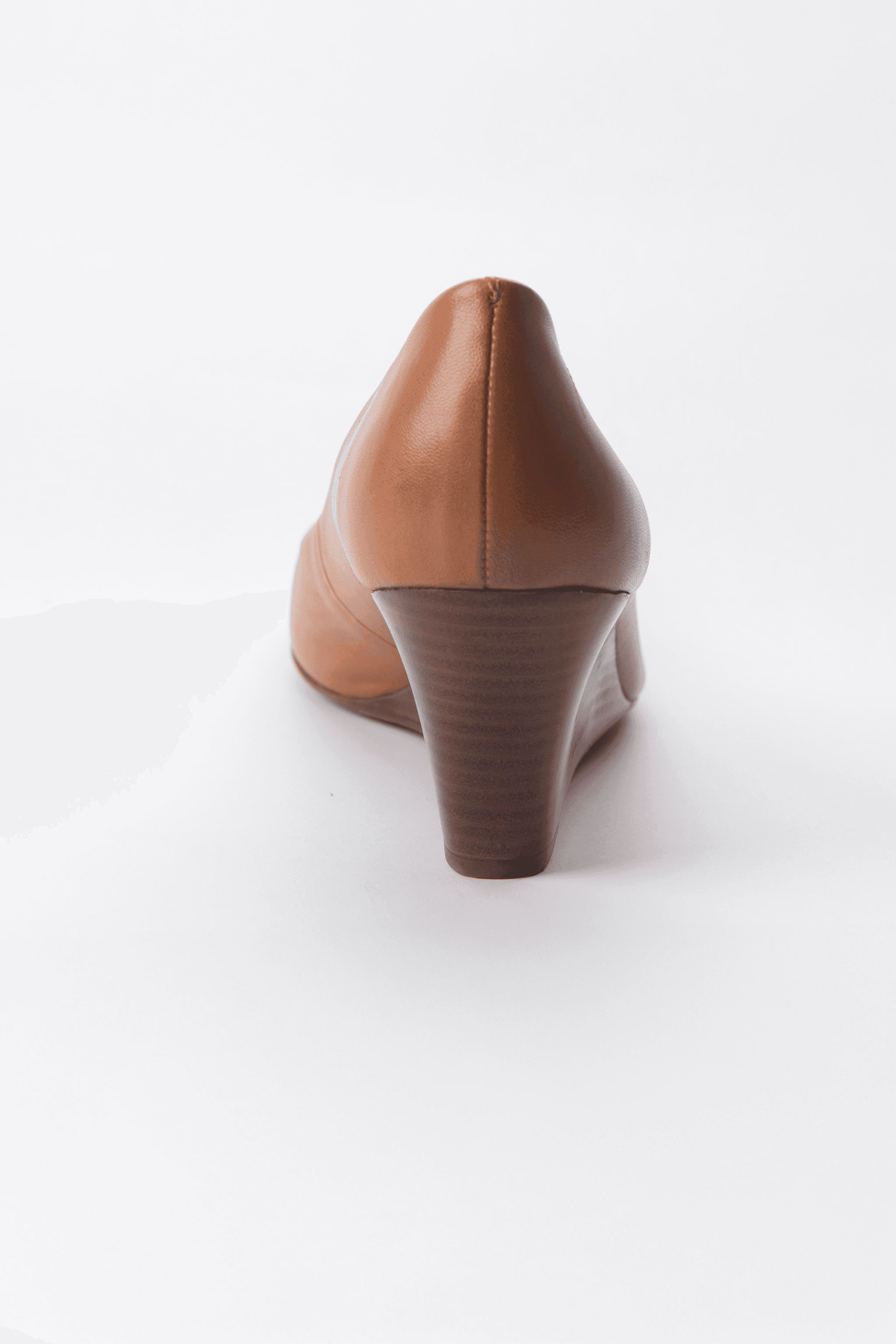Tory Burch Cognac Leather Gold Cap-Toe Wedges