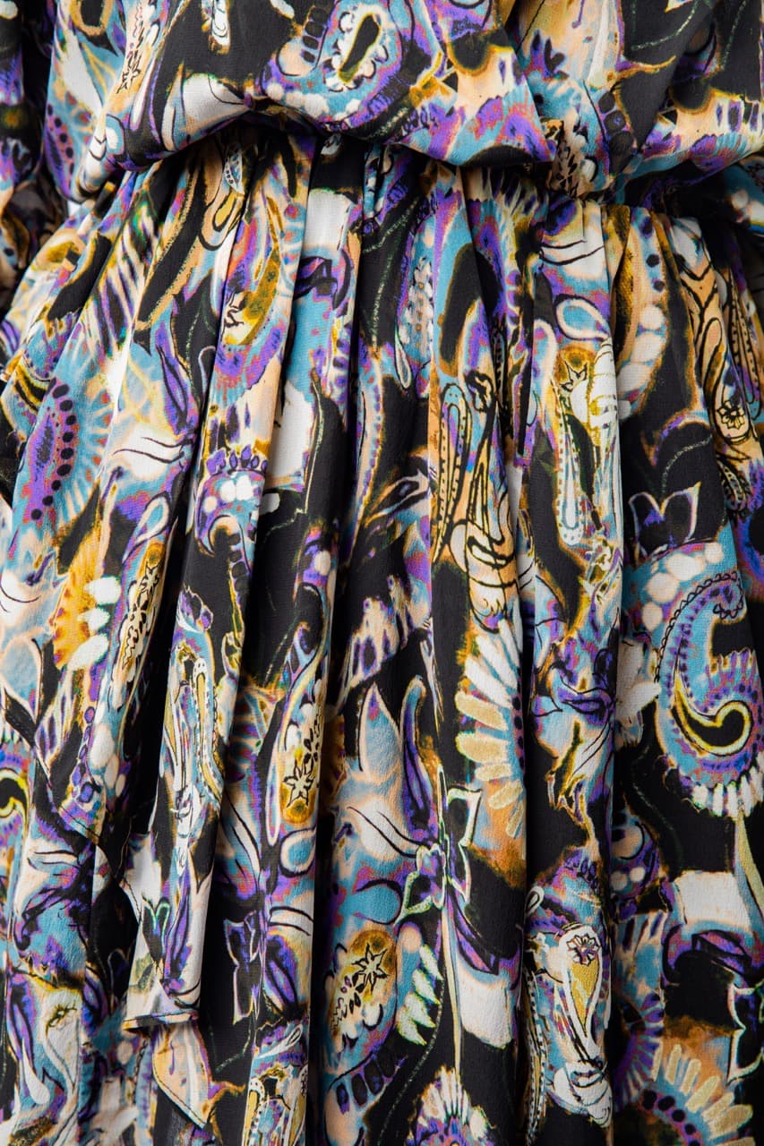 IRO Damie Silk-Blend Abstract Paisley Mini Dress