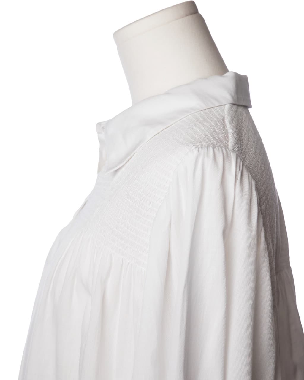 Munthe White Smocked Cotton Tunic Blouse