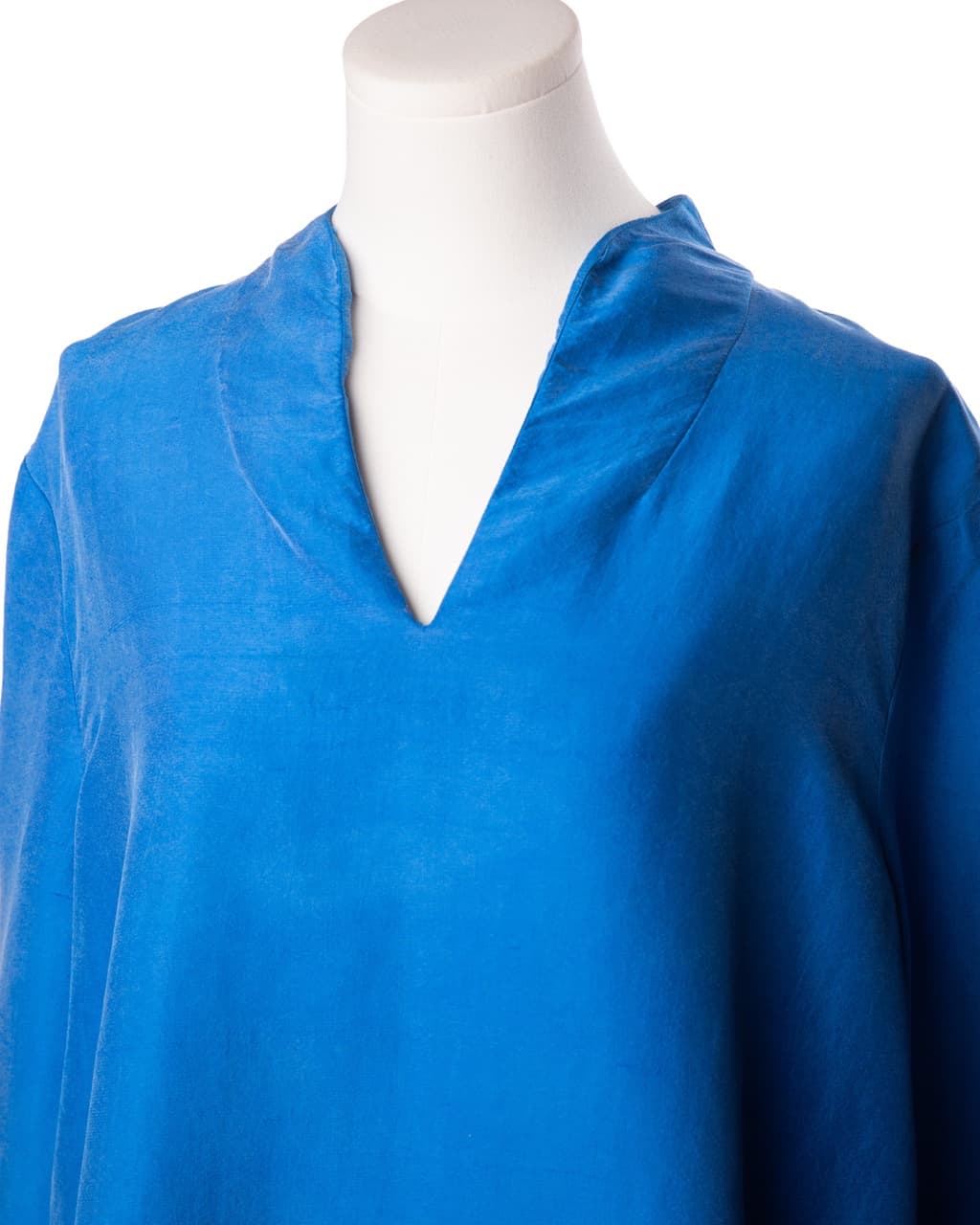 Eileen Fisher Cobalt Blue 100% Silk Tunic Blouse