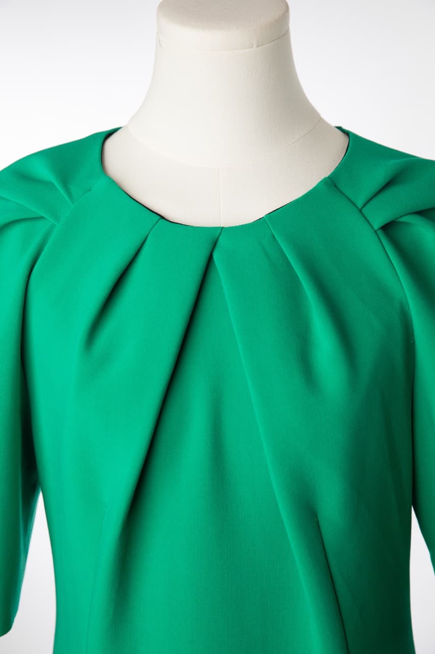 Kobi Halperin Green Pleated Shift Dress NWT