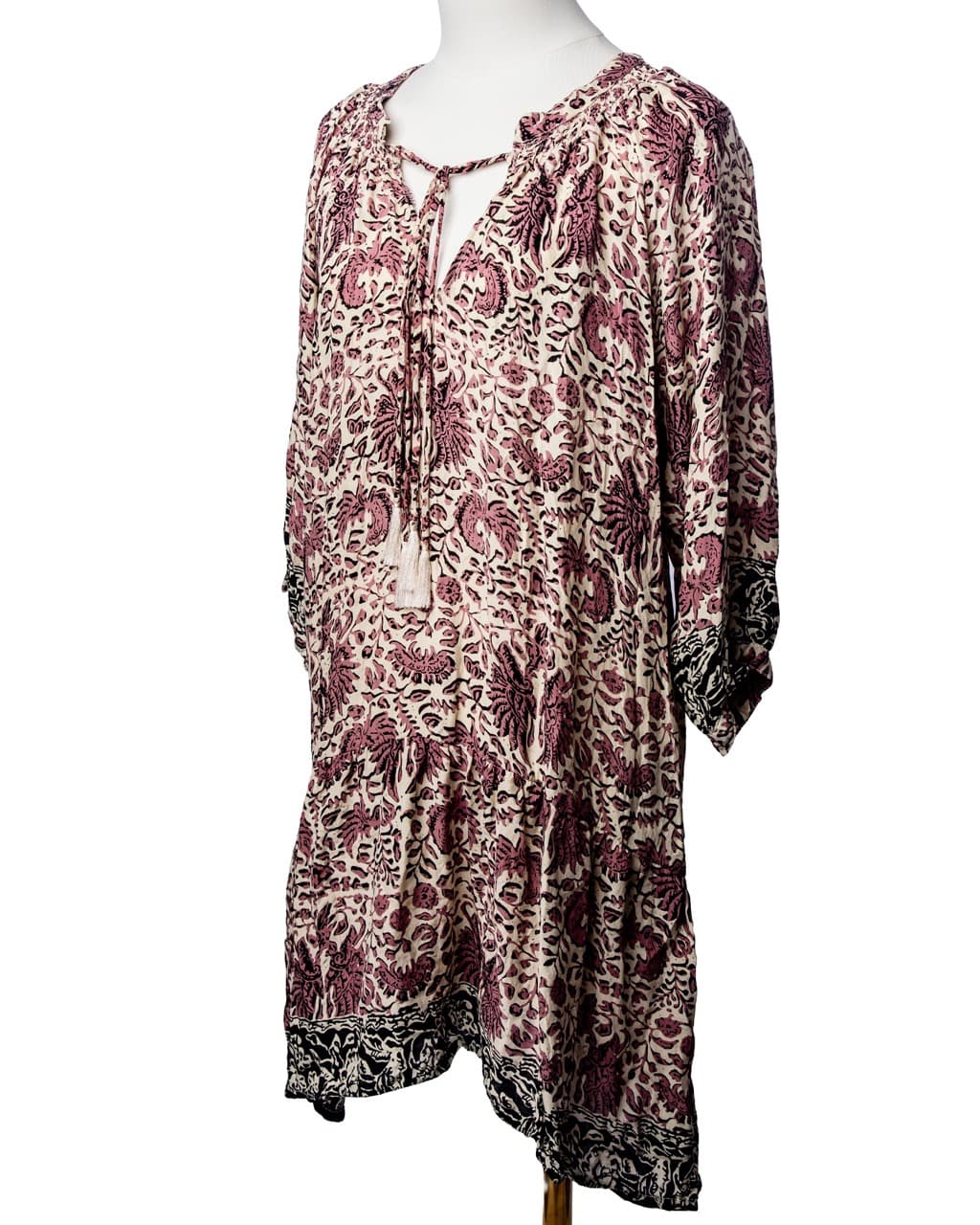 Natalie Martin 100% Silk Pink Floral Fiore Mini Dress