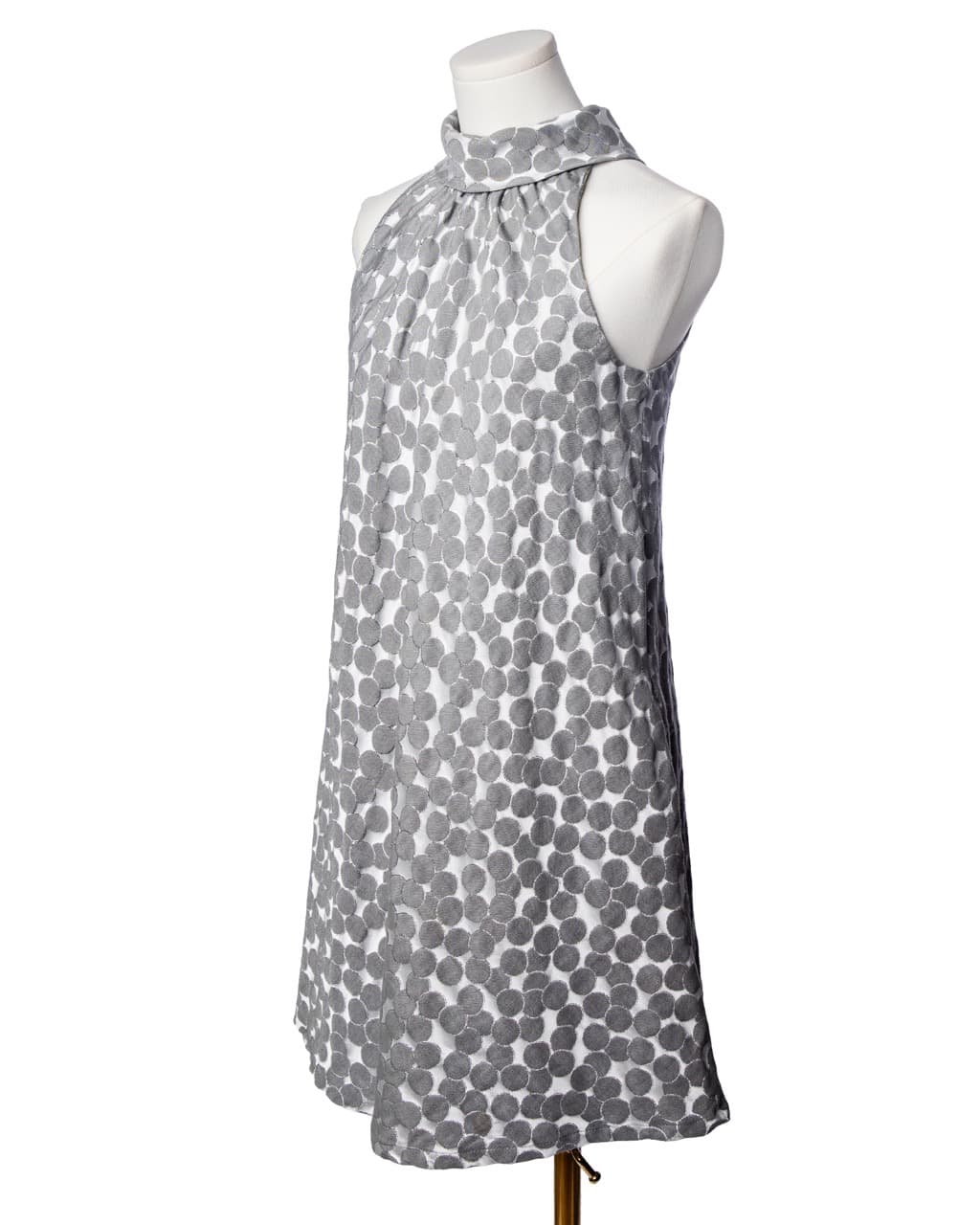 Corey Lynn Calter Silver Dot Jacquard Halter Dress