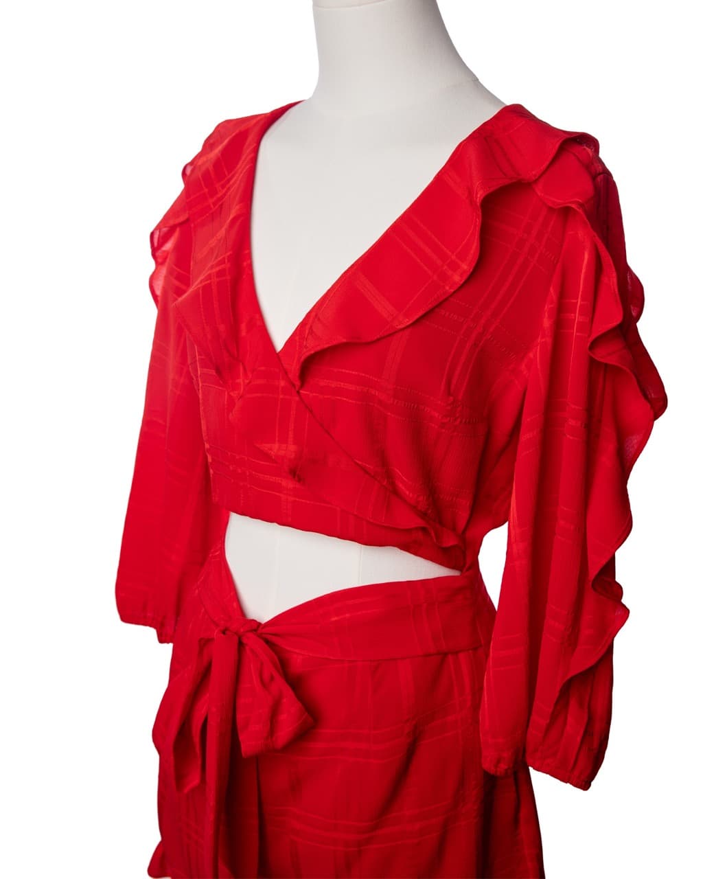 Majorelle Scarlet Ruffle Cutout Romper