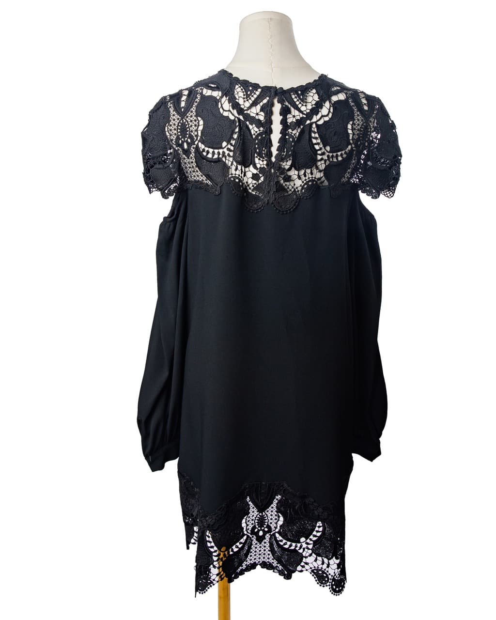 Jonathan Simkhai Black Cold Shoulder Lace Shift Dress
