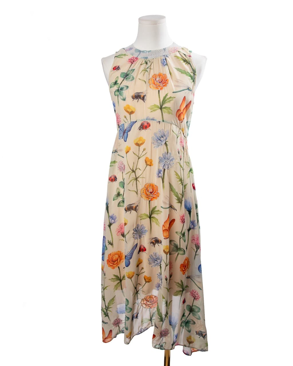 Pankaj & Nidhi Embellished Botanical Midi Dress