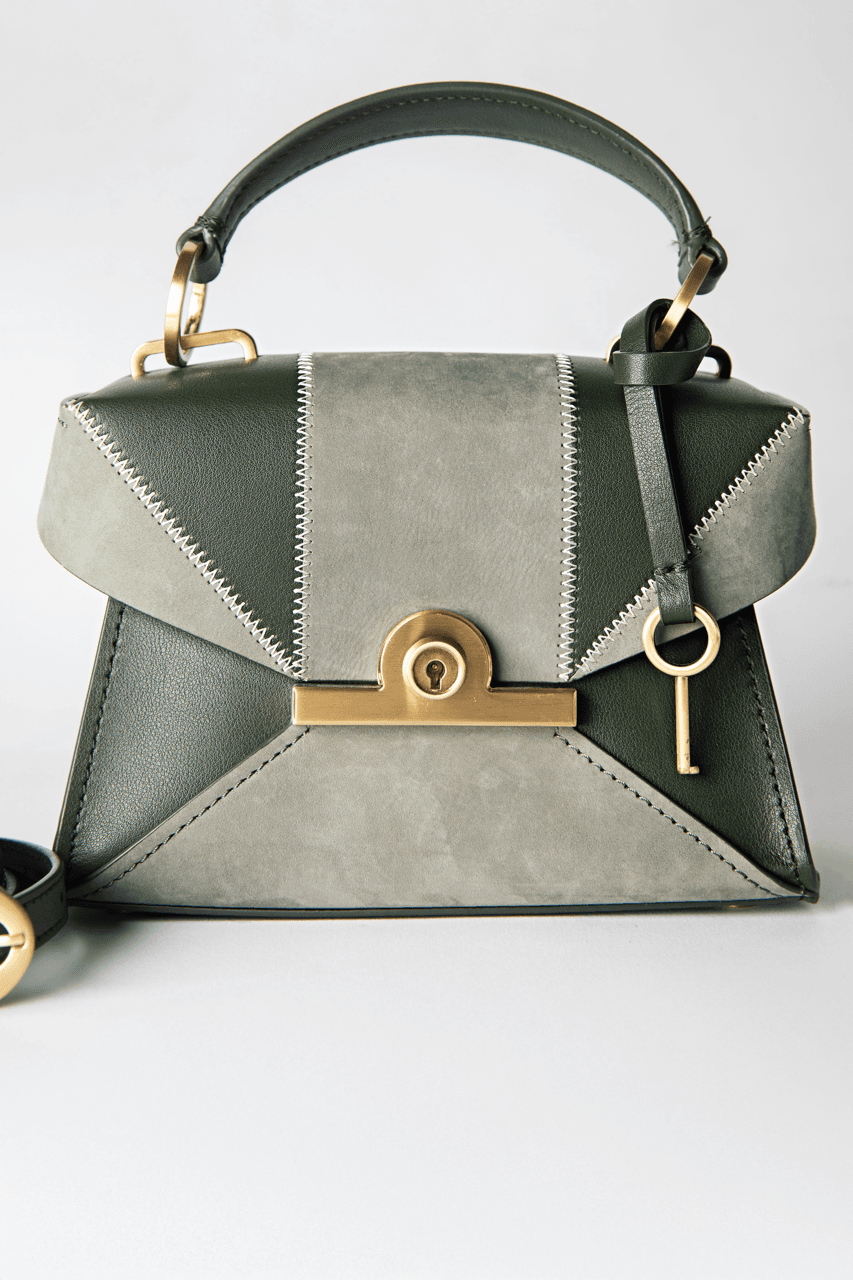 ZAC Zac Posen Amelia Mini Leather & Suede Colorblock Satchel in Parisian Nights