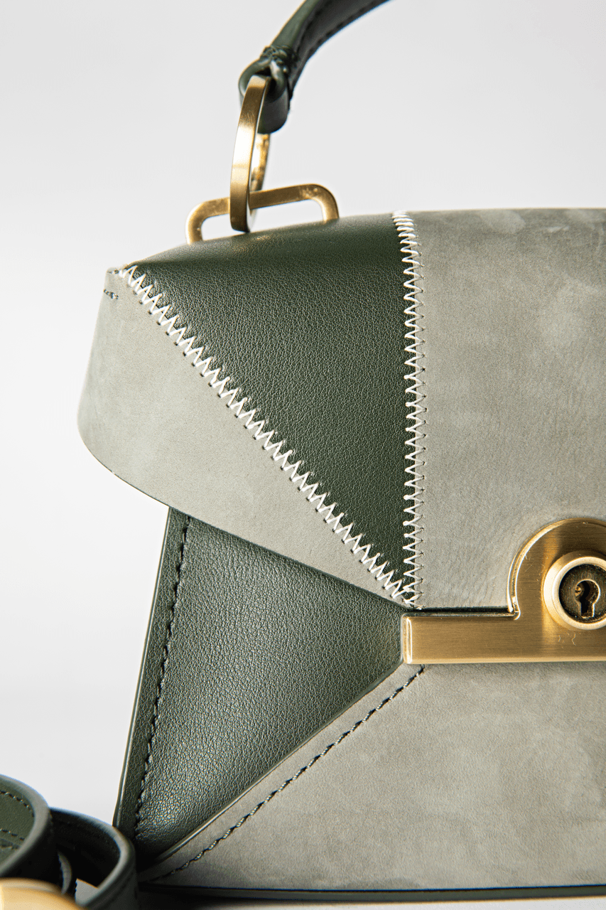 ZAC Zac Posen Amelia Mini Leather & Suede Colorblock Satchel in Parisian Nights