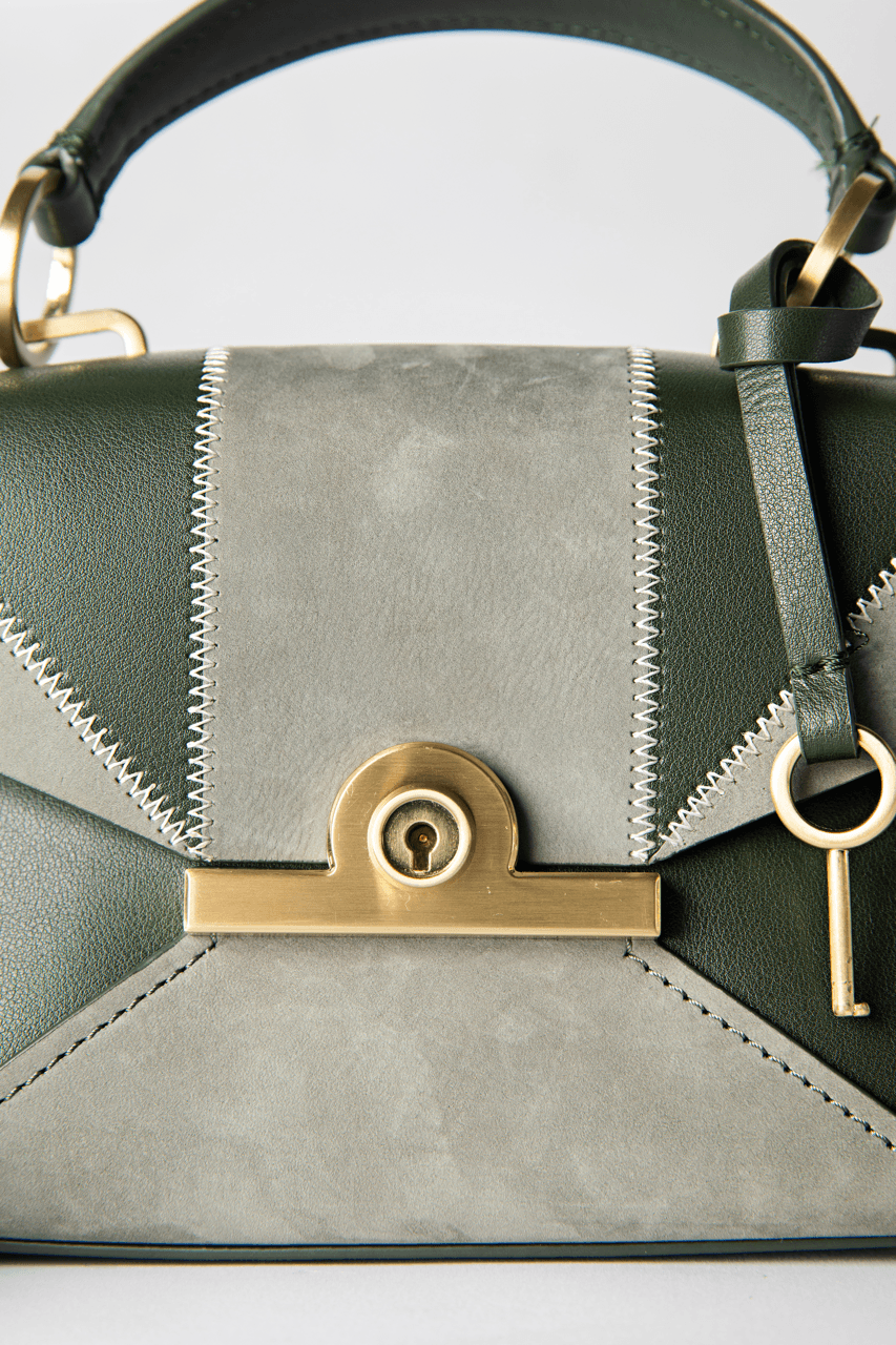 ZAC Zac Posen Amelia Mini Leather & Suede Colorblock Satchel in Parisian Nights