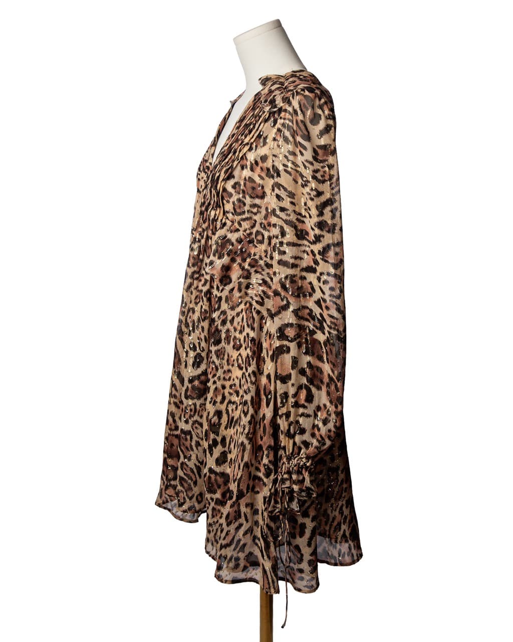The Kooples Paris Leopard Rain Silk Babydoll Mini Dress