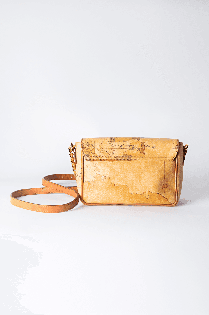 Alviero Martini 1A Classe Geo Classic Map-Print Chain Crossbody Bag