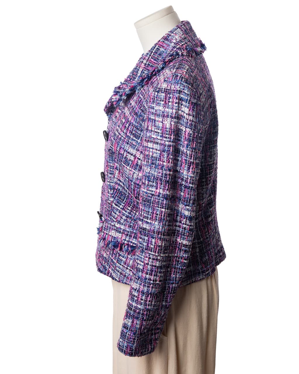 Lafayette 148 New York Petite Tweed Fringe Blazer