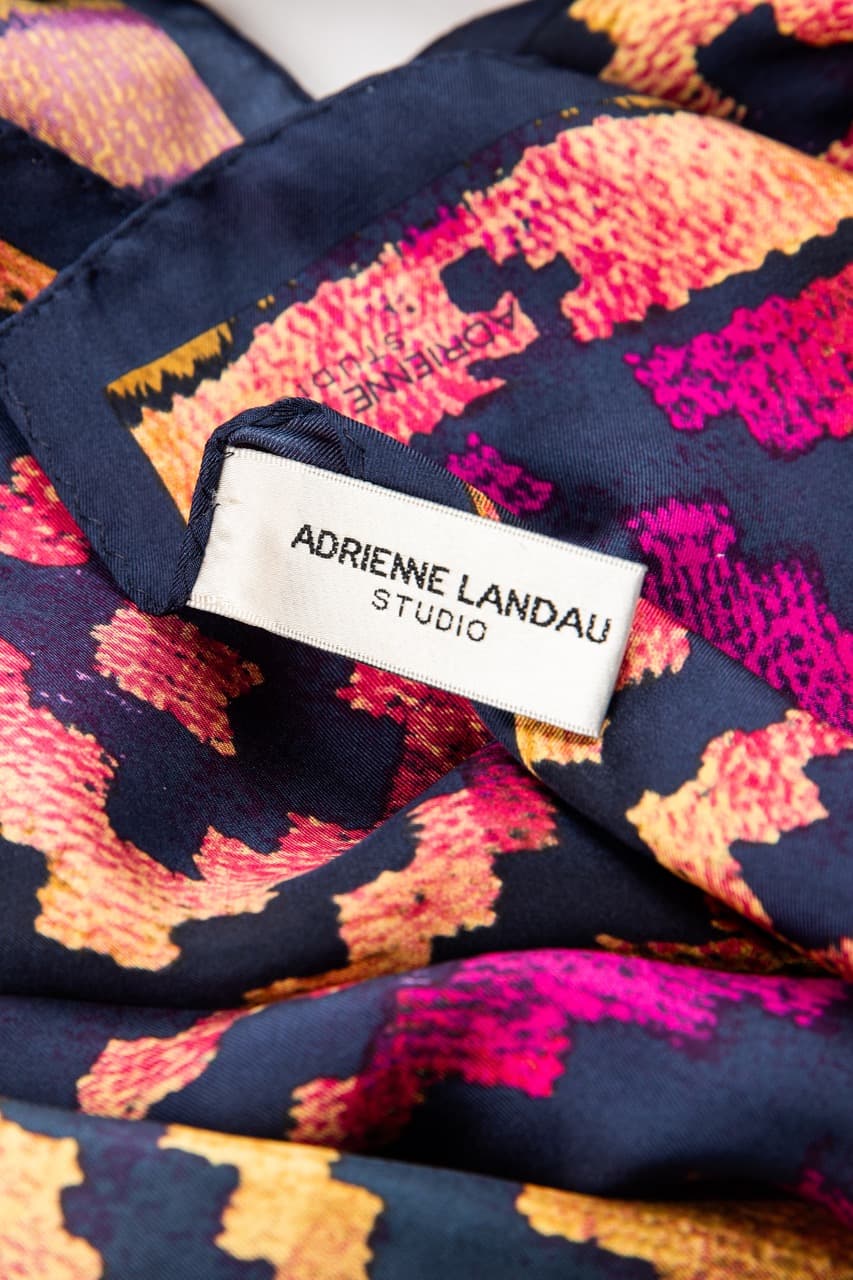 Adrienne Landau Studio Silk Abstract Animal Print Square Scarf