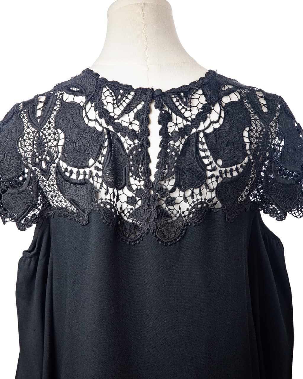 Jonathan Simkhai Black Cold Shoulder Lace Shift Dress