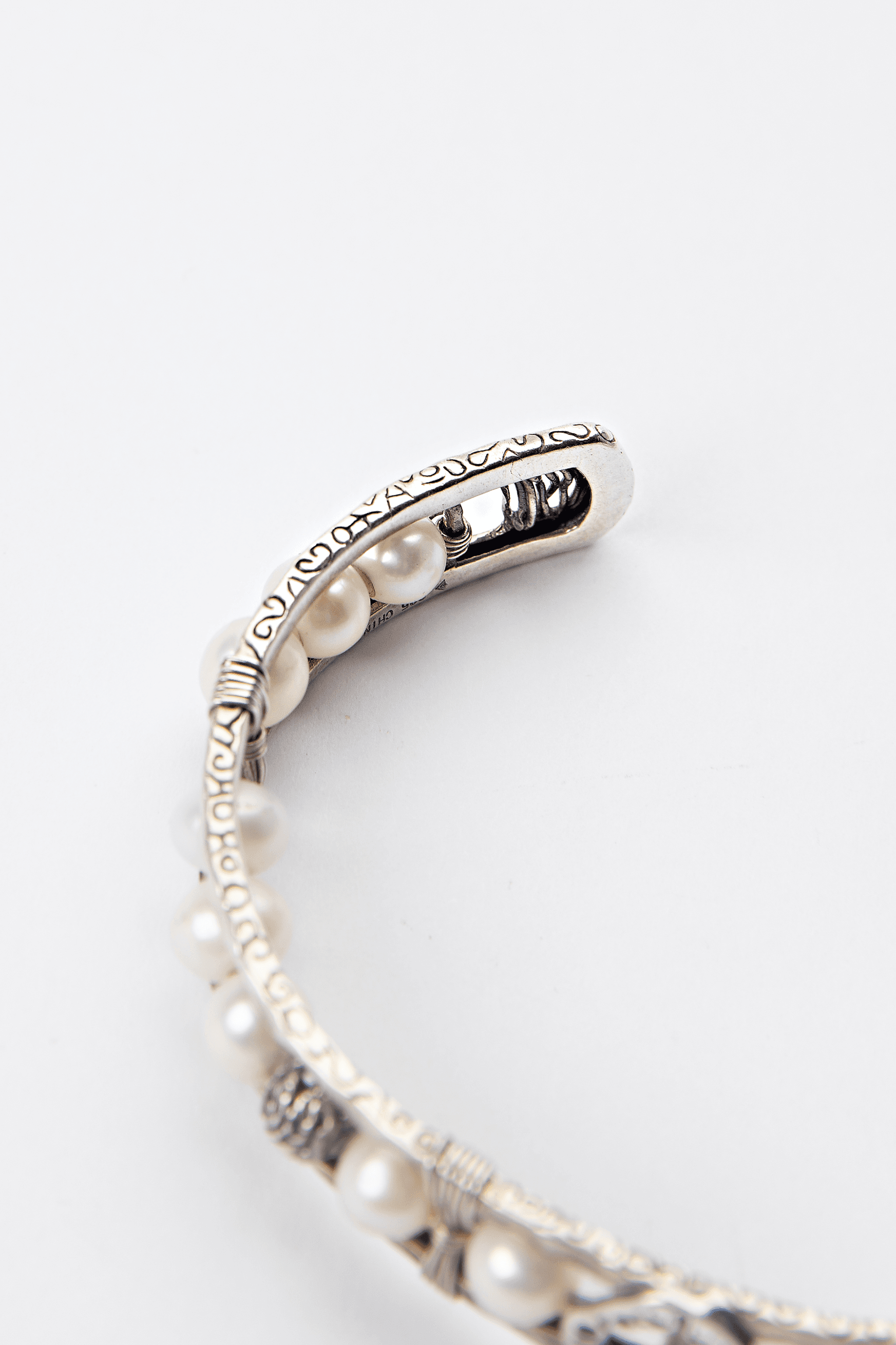 Sterling Silver Freshwater Pearl Artisan Cuff Bracelet