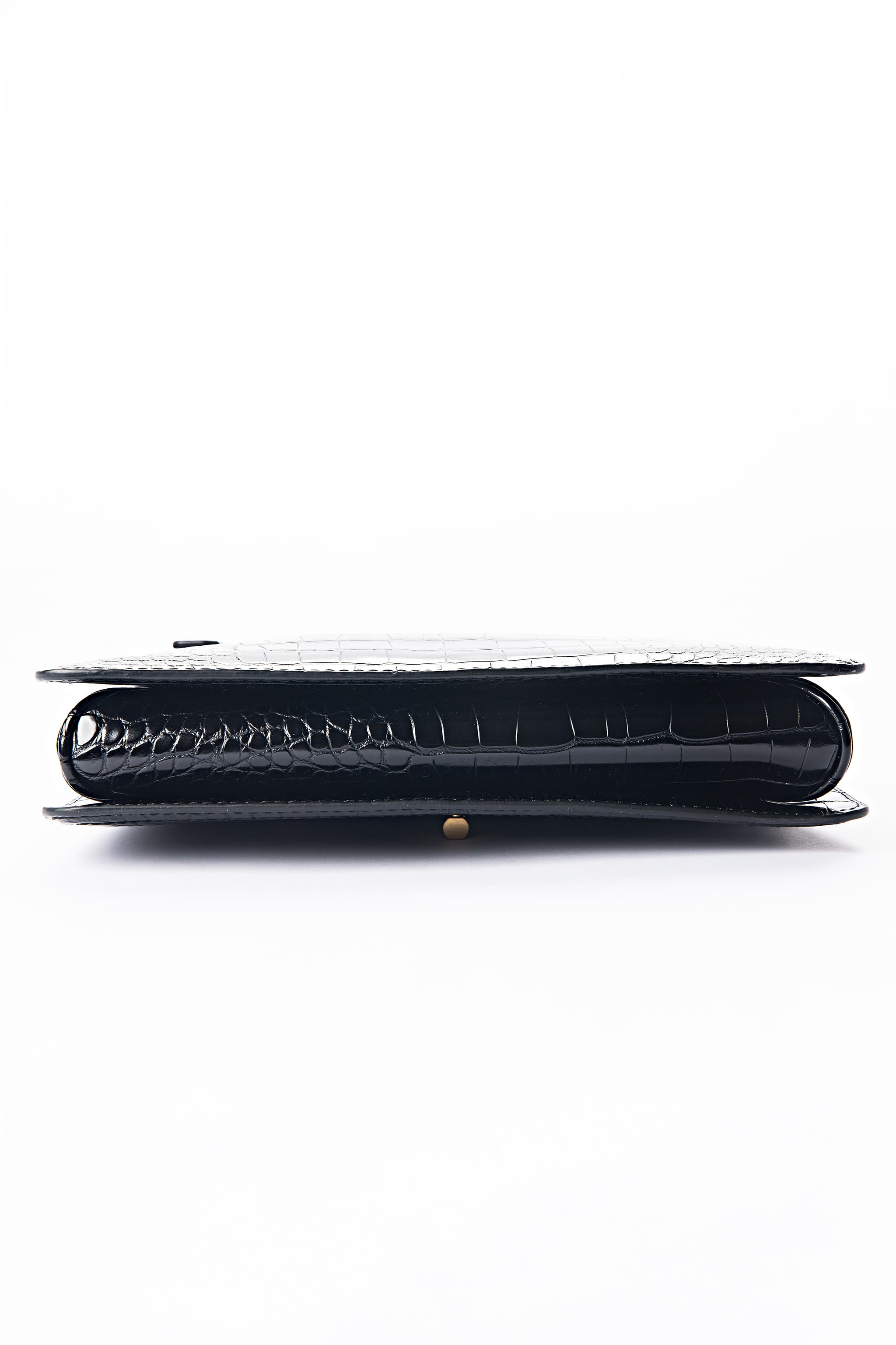 GUESS Black Croc-Embossed Chain Crossbody Bag