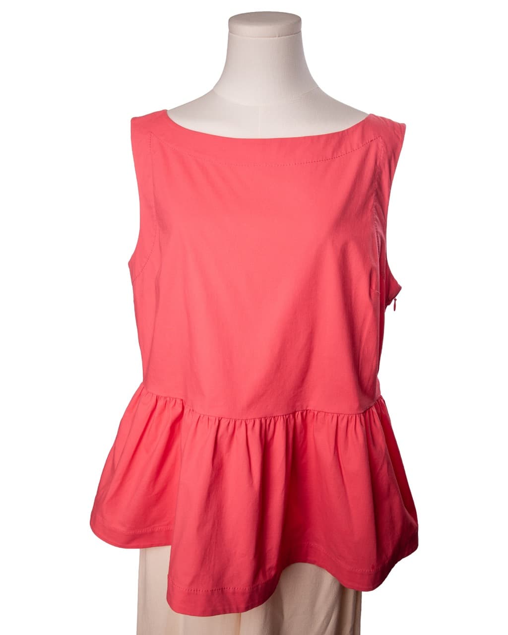 Kate Spade New York Coral Pink Button-Back Peplum Top